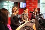 Tegan Pierce from Tasmanian Youth Network with jobseekers at 936 ABC Hobart studio
