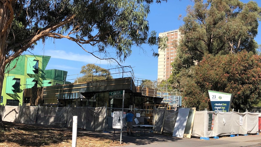 The site of a new safe injecting room under construction in the Melbourne suburb of North Richmond.