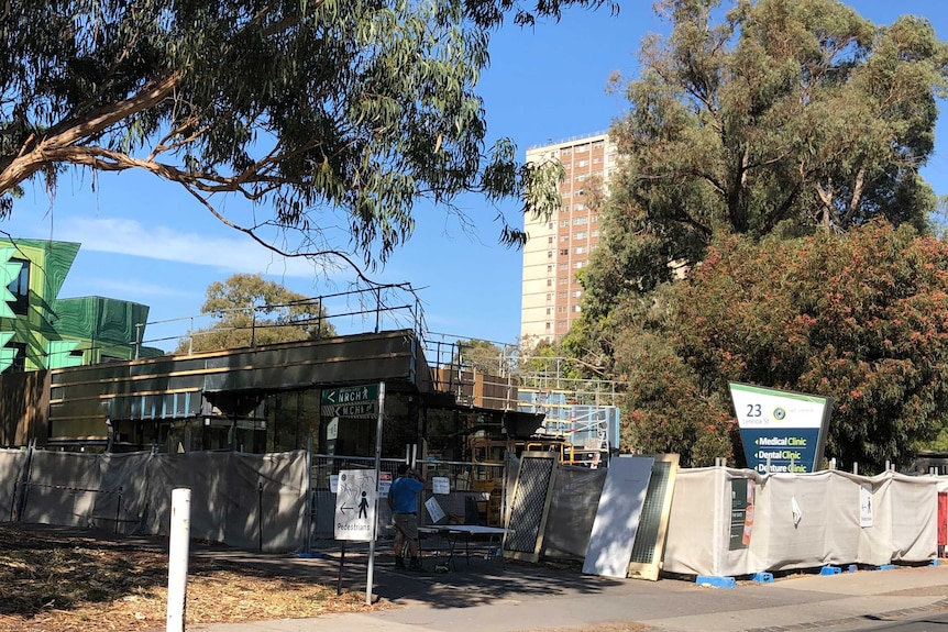 The site of a new safe injecting room under construction in the Melbourne suburb of North Richmond.