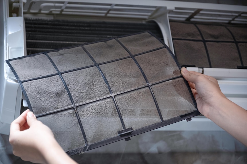 Stock image of an air conditioner filter.