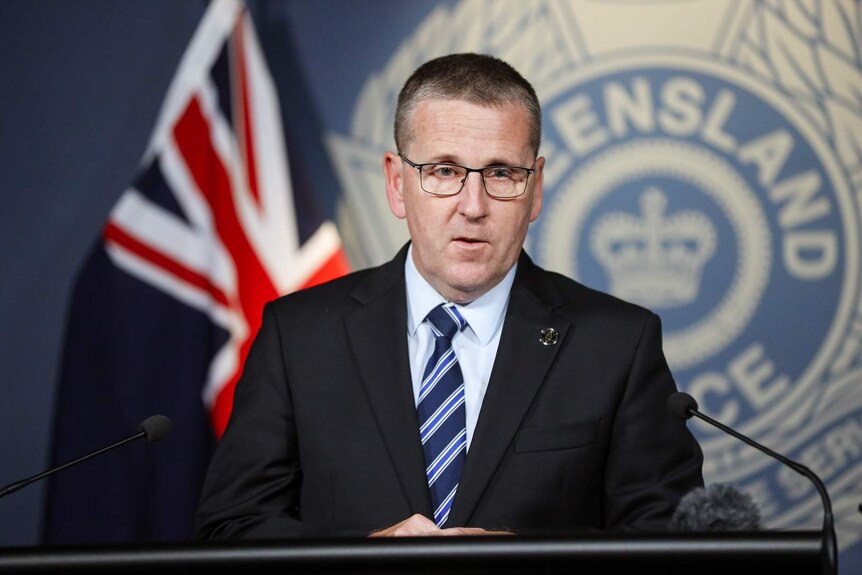 A Queensland detective speaking to the media