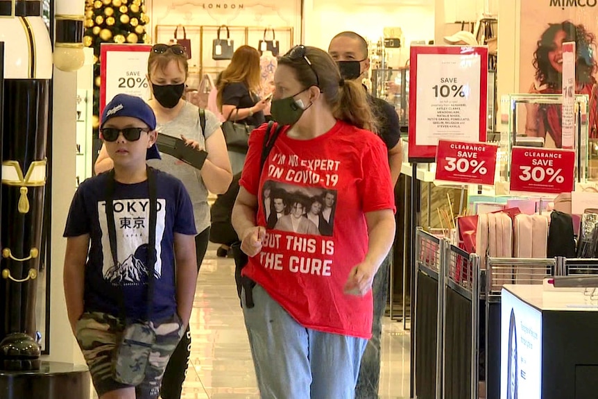 Shoppers in a department store in Adelaide's Rundle Mall.