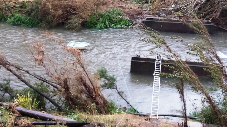 Torryburn bridge, washed away by floodwaters