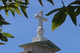 A religious cross up close