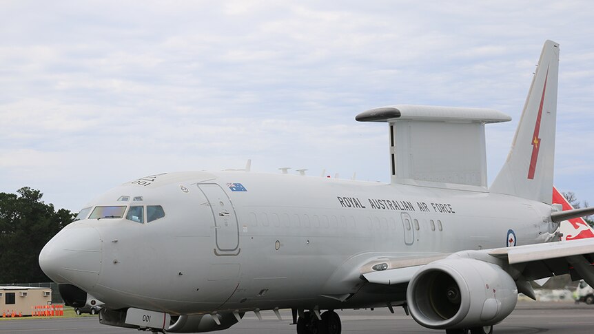 RAAF's E-7A Wedgetail plane in Hobart