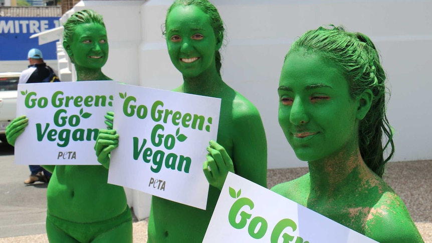 Women go green for Peta protest for G20
