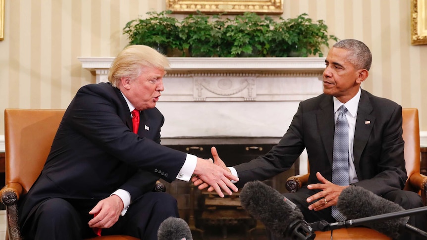 Obama and Trump at White House