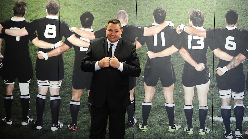 New Zealand All Blacks coach Steve Hansen following the announcement of his contract extension.