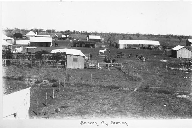 an old photo of Saltern Creek station in 1918 before the fire destroyed the property