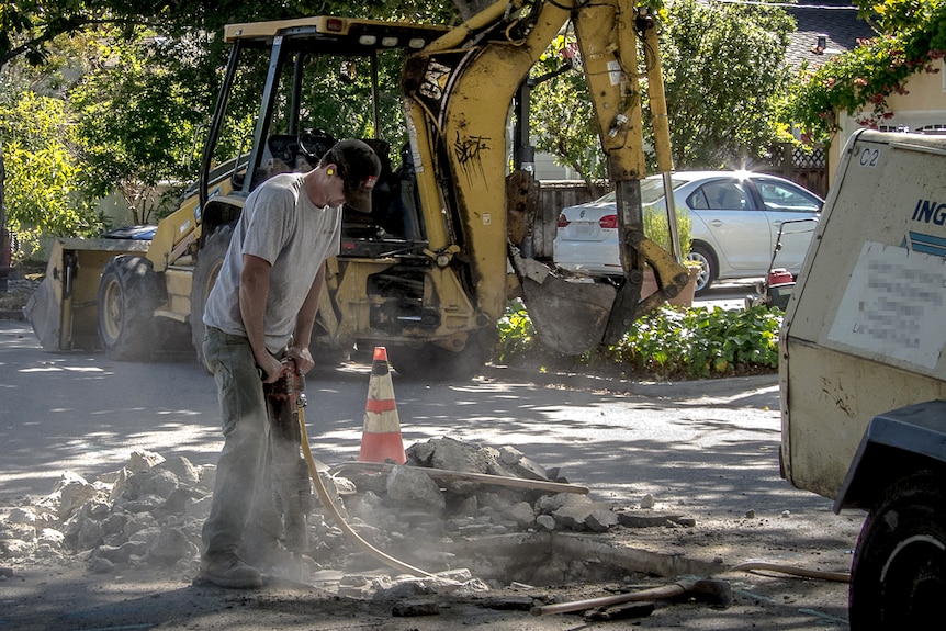 Clay sewer blocked by tree roots