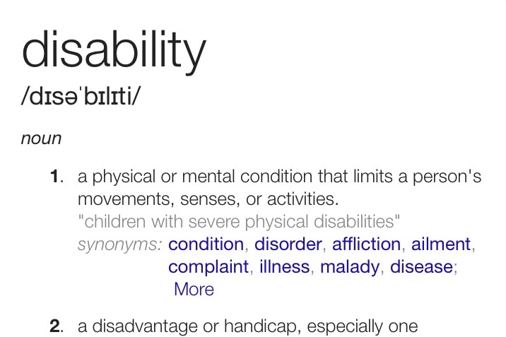 internet description of disability screen shot