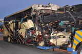Twenty-eight people died when the bus collided head on with a wall.