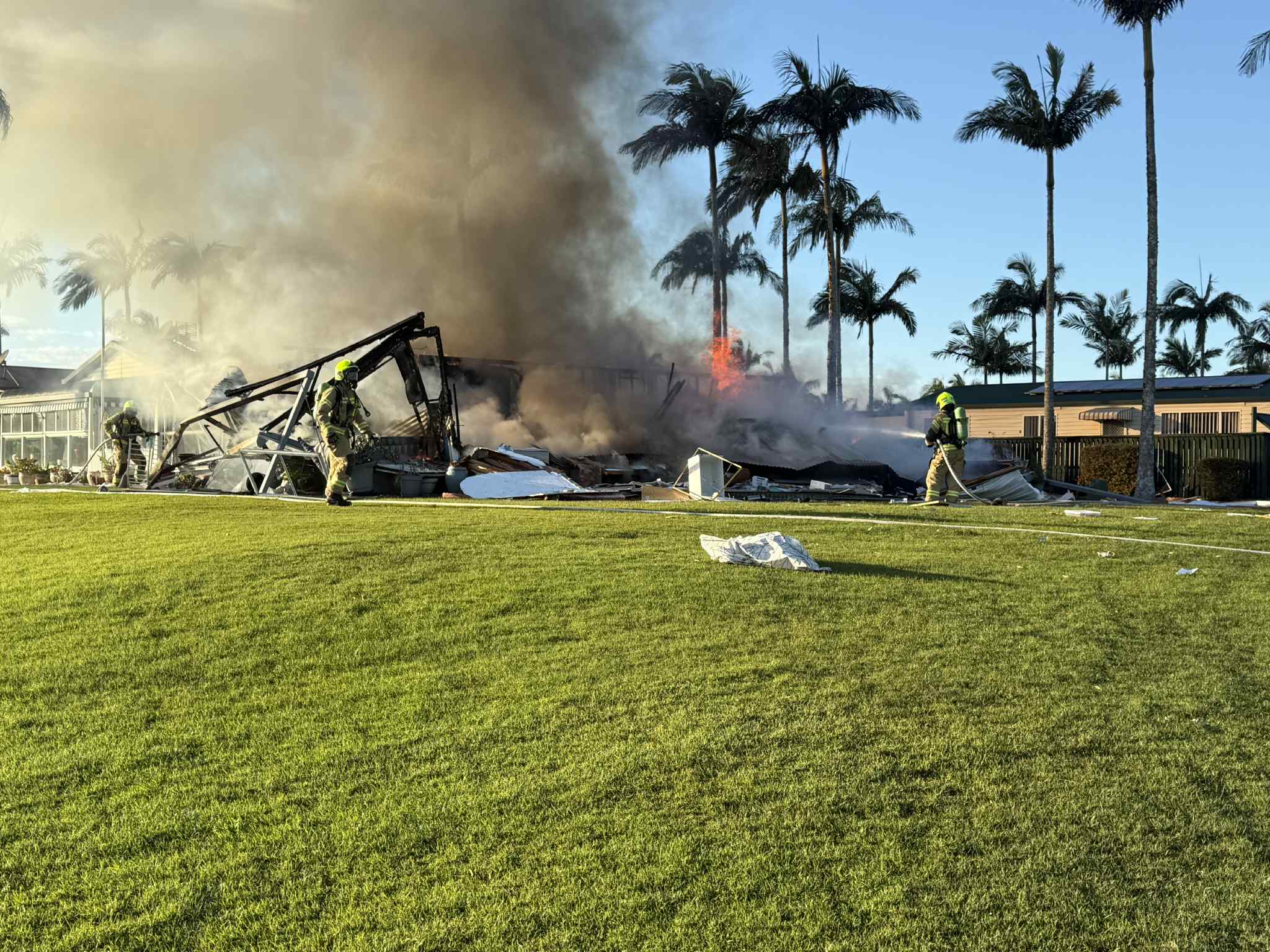 Firefighters fighting fire
