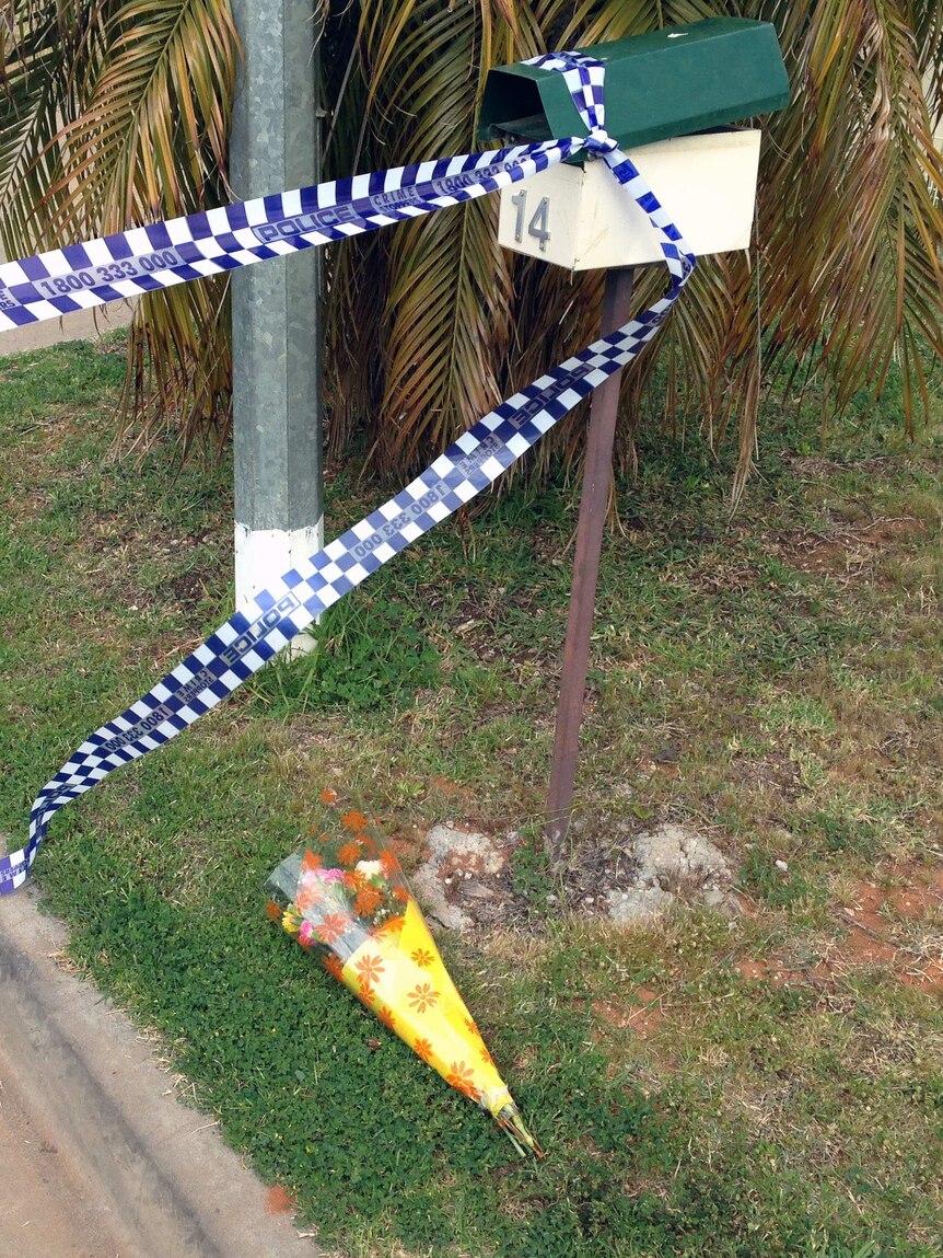Flowers left outside the home where the Mildura toddler died