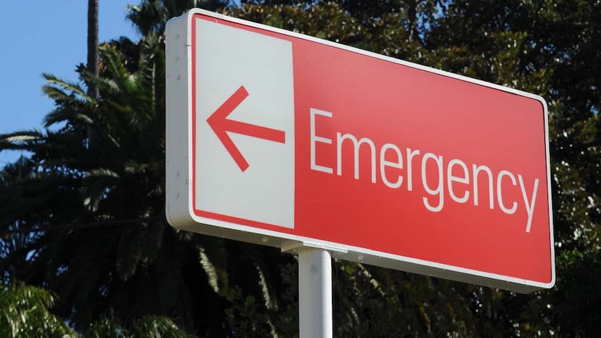 An emergency sign outside a hospital
