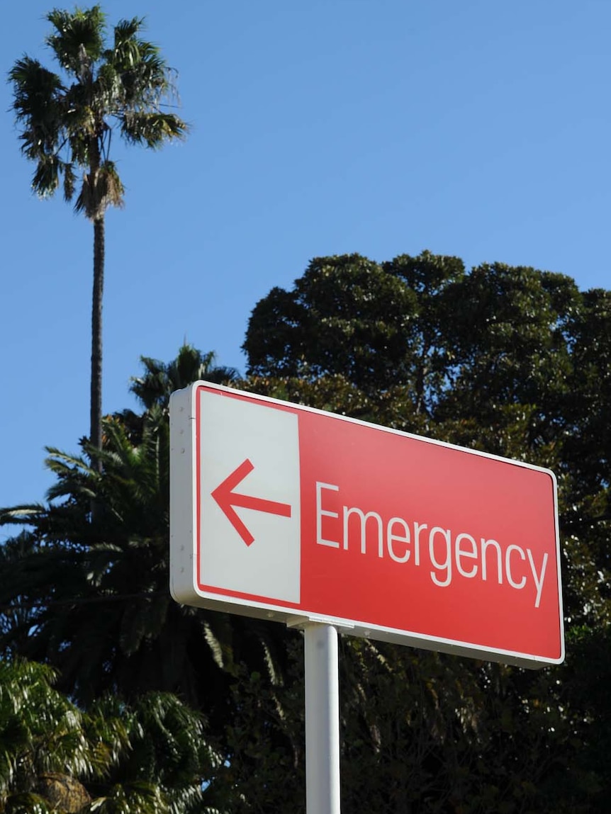 An emergency sign outside a hospital