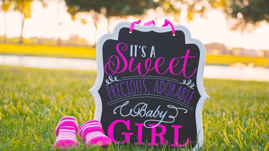 Baby girl announcement.