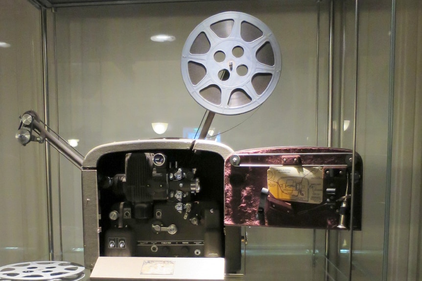 Former Prime Minister Robert Menzies'16mm film projector at the Museum of Australian Democracy.