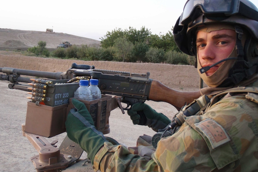 Former soldier Royce Hardman on patrol Afghanistan