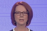Julia Gillard at giving her National Press Club address on 30 January, 2013