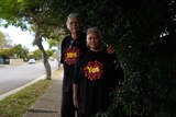 Uncle Val and Auntie Rhonda wear yes T-shirts