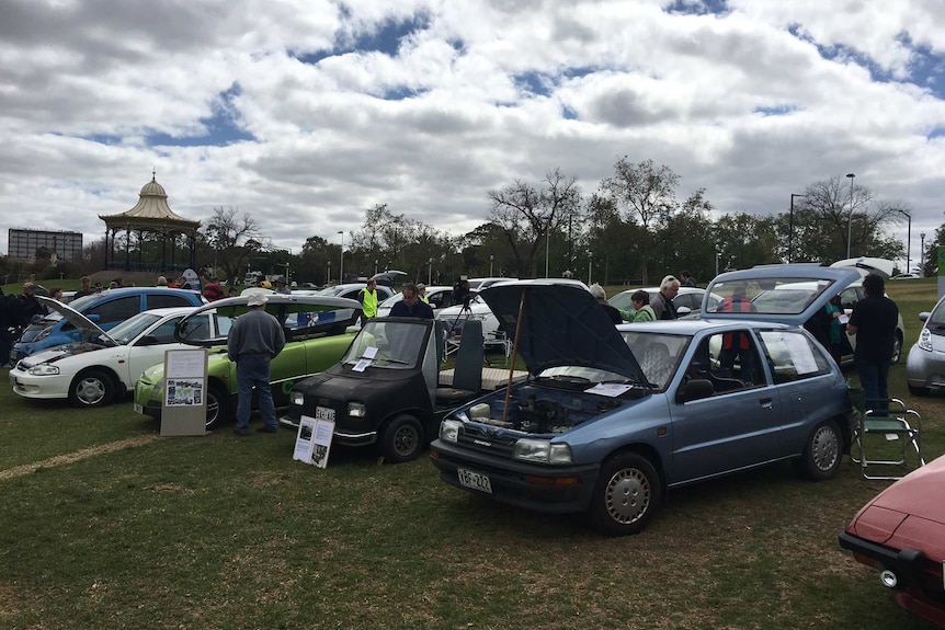 Electric car show at Elder Park