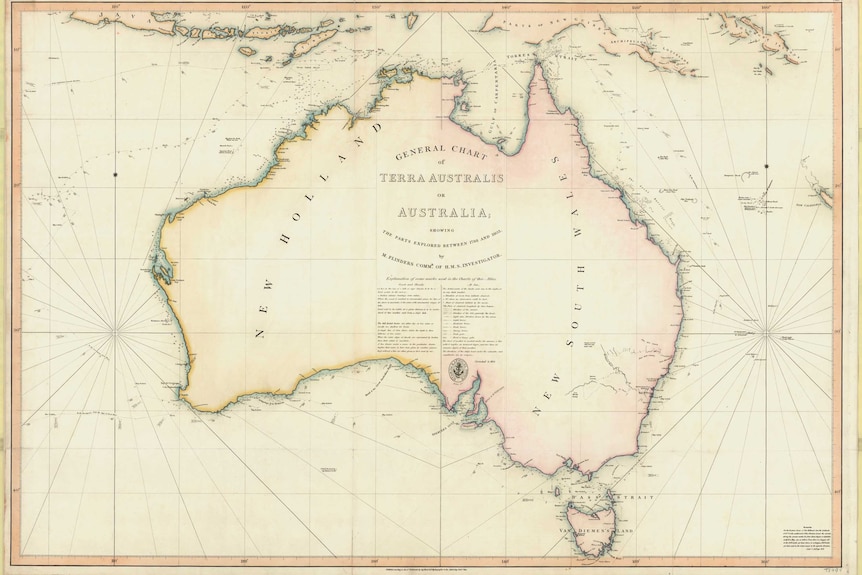 General Chart of Terra Australis or Australia, 1814-1822. Matthew Flinders