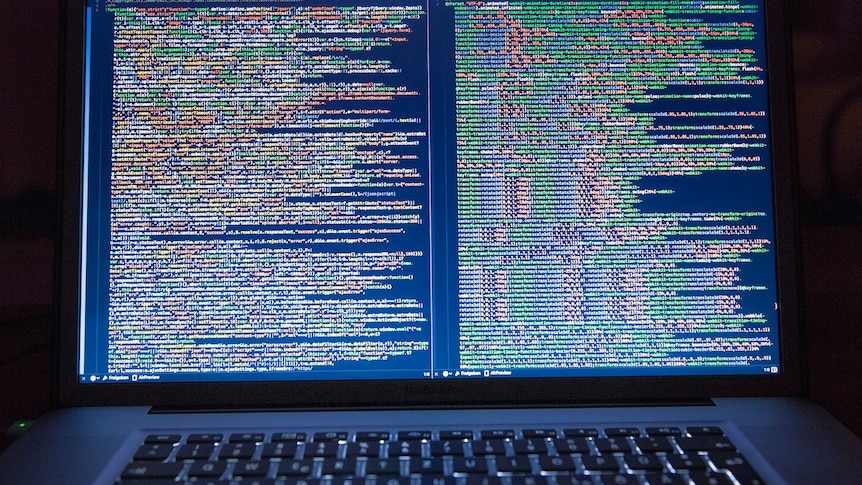 Computer screen showing codes