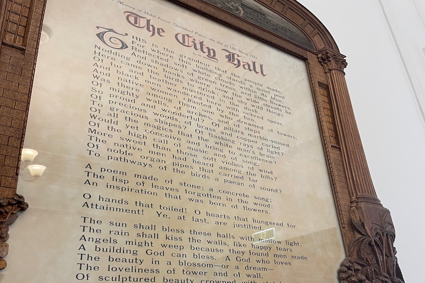 Plaque in city hall