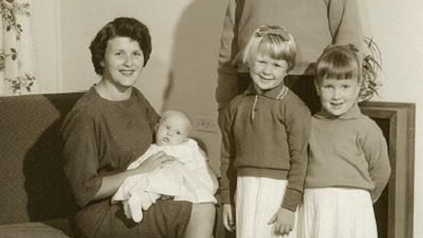 Gina Swannell (front, far right) says she had an idyllic childhood until her mother was diagnosed with cancer.