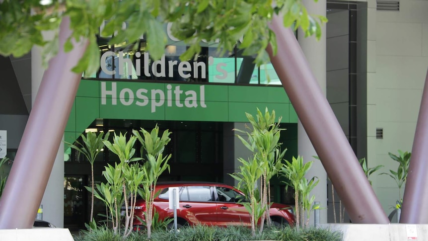 Front entrance of Queensland Children's Hospital in Brisbane.