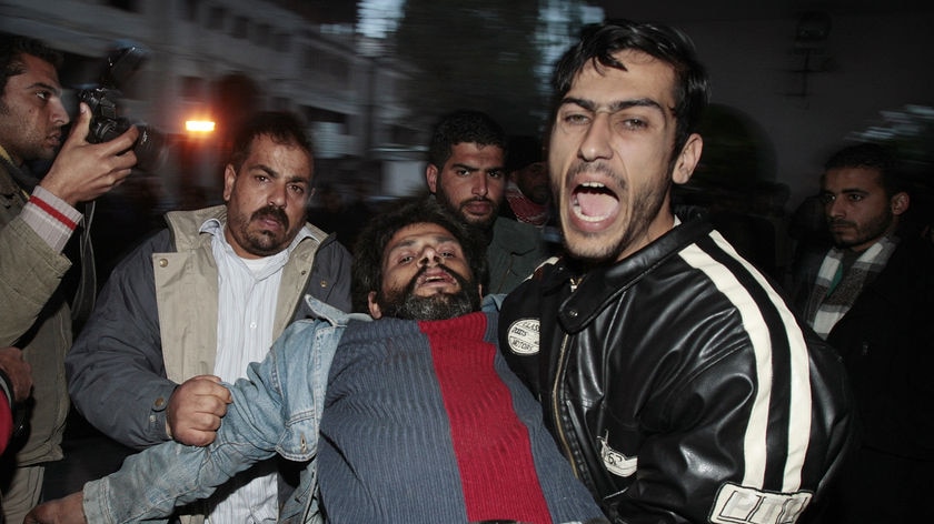 Casualty carried into Gaza hospital