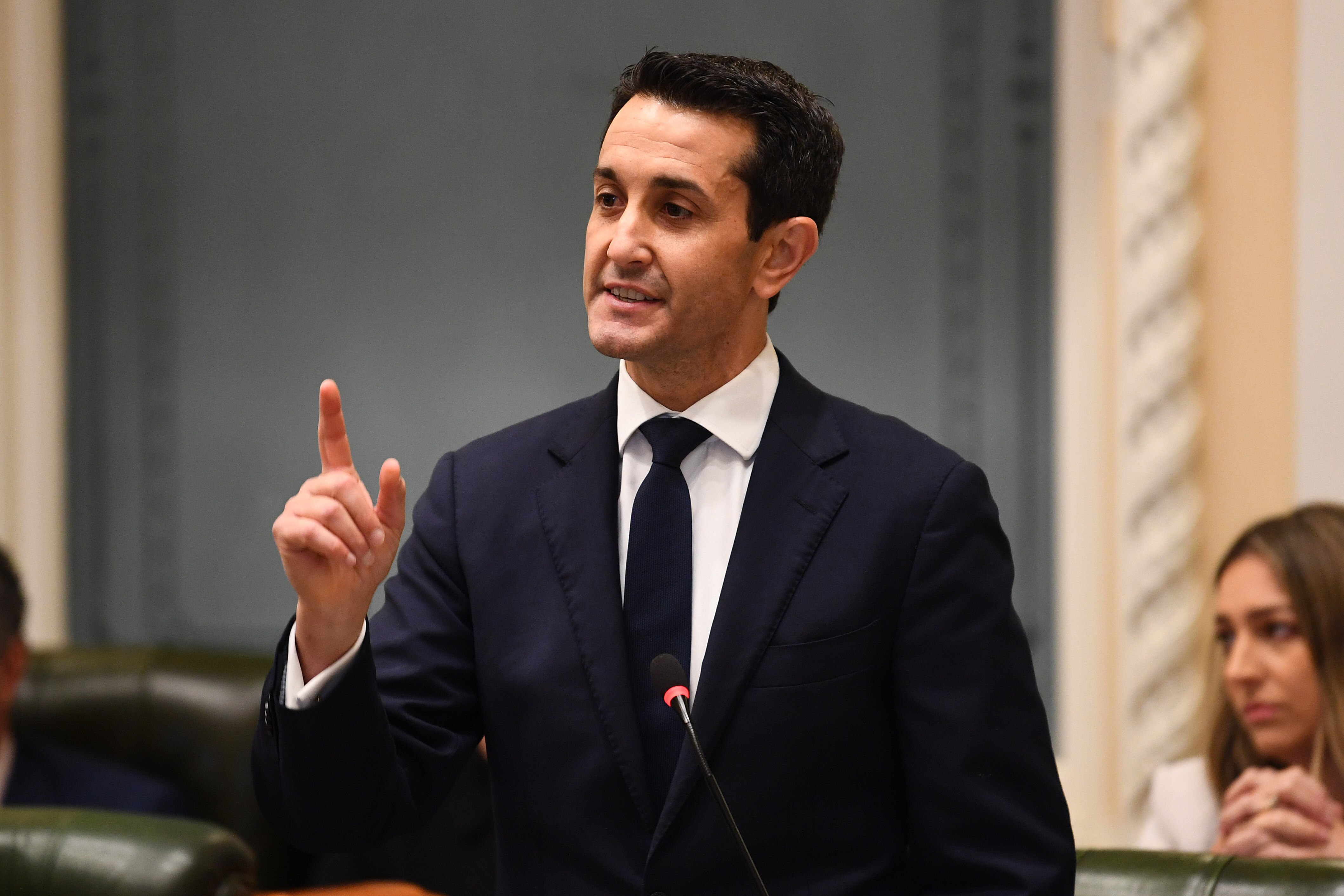 Queensland Premier David Crisafulli speaks during question time at Queensland Parliament House.