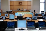 Pricey courtroom: the hi-tech room costs $32,000 a week to operate.