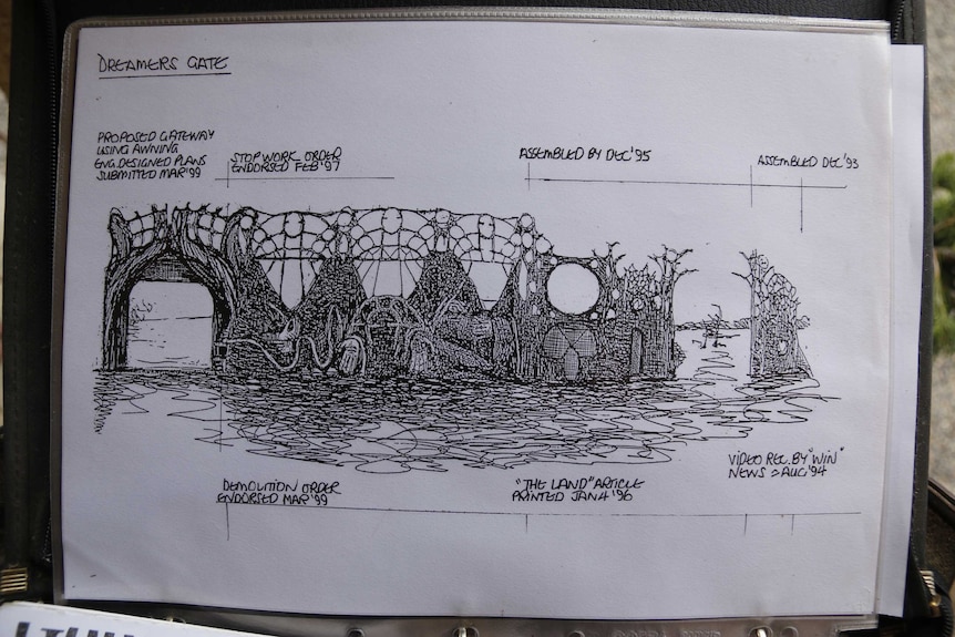 Photo of Tony Phantastes Dreamers Gate sketch.