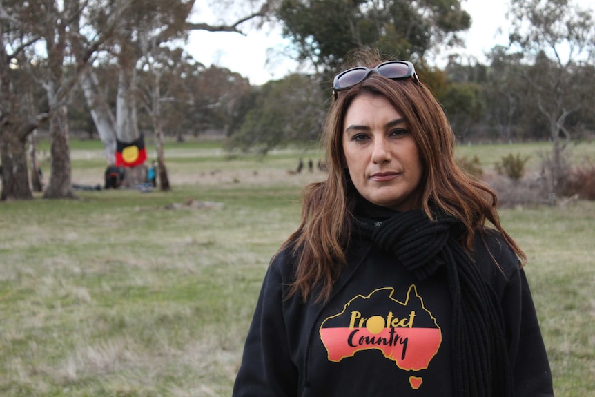 Greens MP Lidia Thorpe at the Western Highway protests