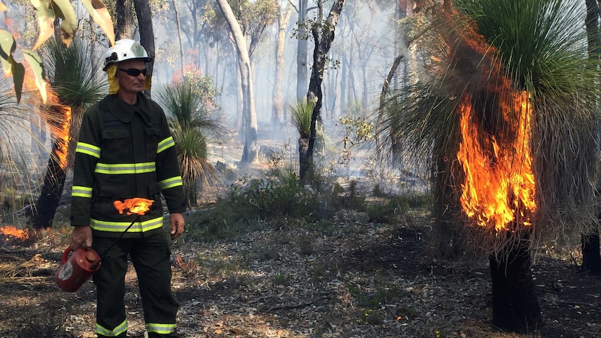 Fire crews conduct a prescribed burn in Perth's Hills