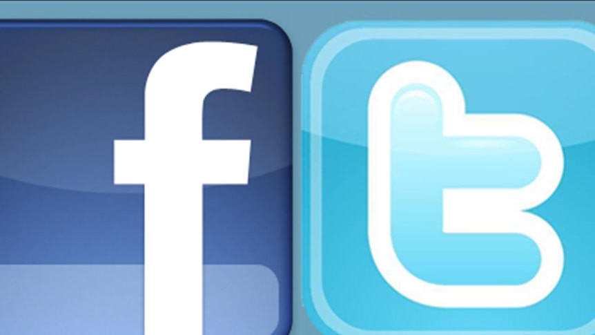 Twitter and facebook logos