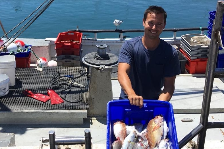 A fisher with his catch.