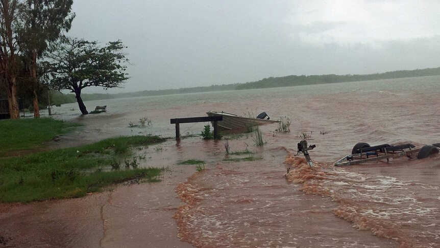 Parts of Aurukun in northern Queensland were flooded as Oswald approached yesterday.