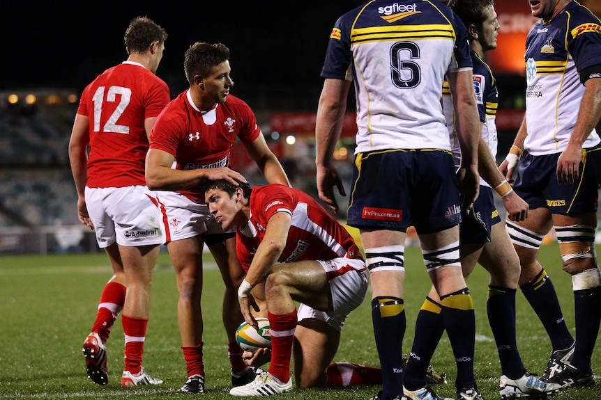 Good tune-up ... Wales utility back James Hook scored a try for the tourists.