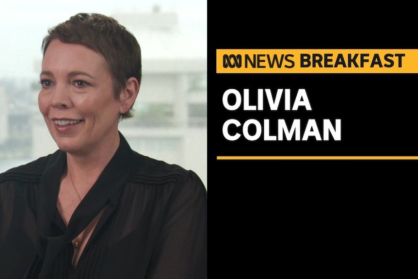 Olivia Colman: Actress Olivia Colman gives a television interview.