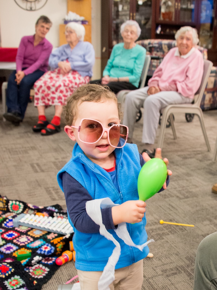 Two-year-old Nadal Gad dresses up