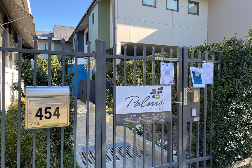 The front fence at the Palms aged care centre