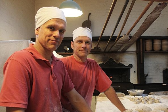 Al and John Reid baking at Redbeard bakery in Trentham.