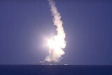 Russian warships launch rockets at Islamic State targets in Syria