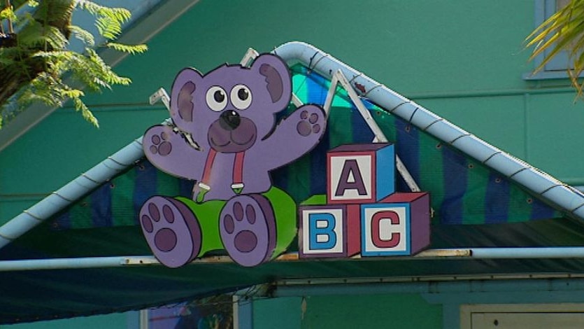 Generic TV still of ABC Learning logo on childcare centre.