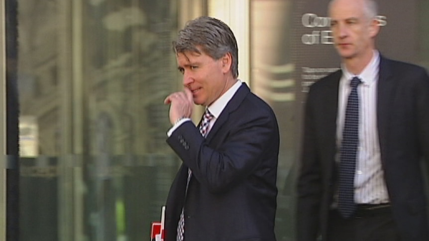 Jeffery Gleeson, QC, leaves the court after giving evidence to the royal commission into child sex abuse.