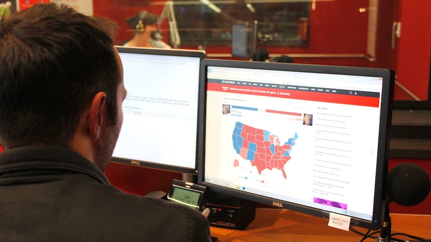 Matt Mercier keeping an eye on the US election results
