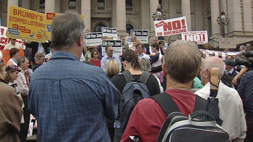 Protesters have used the first sitting day of State Parliament this year to voice their concerns.
